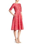 Lela Rose Elbow-length Sleeve Dress