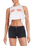 Wildfox Watermelon Graphic Cropped Tank