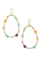 Ippolita Rock Candy 18k Yellow Gold Multi-stone Oval Hoop Earrings