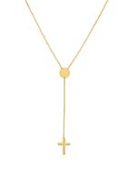 Saks Fifth Avenue 14k Yellow Gold Engravable Cross Lariat Necklace