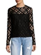 Milly Fringed Lace Long Sleeve Top