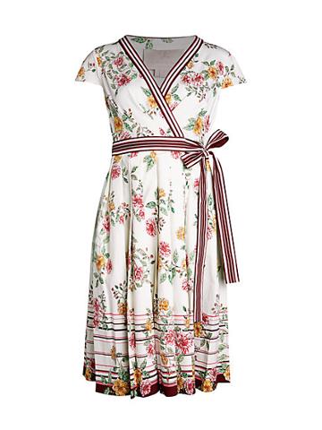 Gal Meets Glam Floral Pleated A-line Wrap Dress