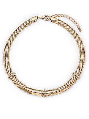 Saks Fifth Avenue Crystal Textured Necklace