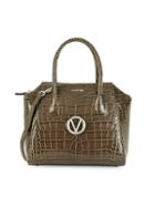 Valentino By Mario Valentino Minimi Embossed Leather Top Handle Bag