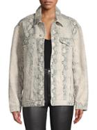 Free People Snakeskin Trucker Jacket