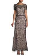 Js Collections Floral Lace Gown