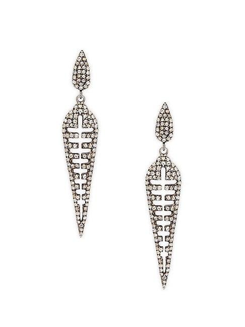 Bavna Diamond Sterling Silver Spear Pendant Earrings