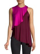 Milly Nora Stretch Silk Layered Halter Blouse