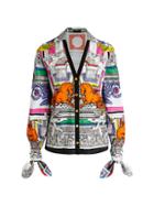 Versace Knotted-sleeve Print Shirt