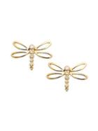 Temple St. Clair Dragonfly Diamond And 18k Gold Stud Earrings
