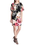Calvin Klein Collection Shirred Floral Sheath Dress