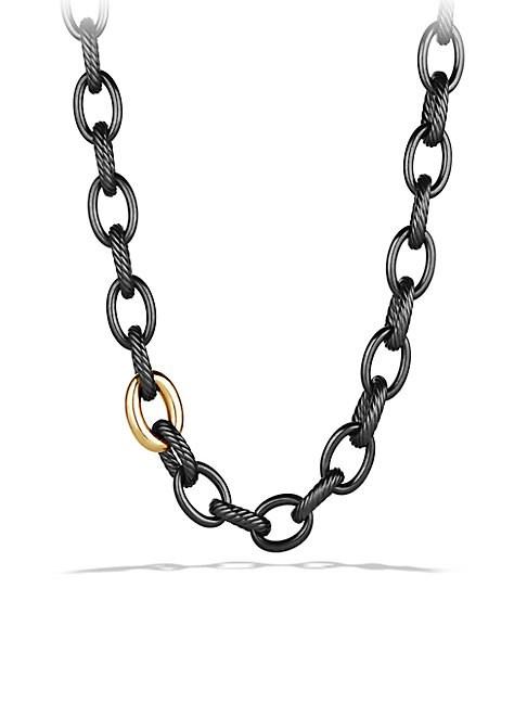 David Yurman Oval Extra-large Link Necklace With Gold