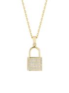 Chloe & Madison 14k Gold Vermeil & Cubic Zirconia Padlock Pendant Necklace