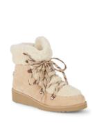 Australia Luxe Collective Jaden Shearling & Suede Lace-up Booties