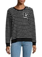 Karl Lagerfeld Striped Buttoned Sweater