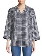 Lafayette 148 New York Analeigh Checkered Blouse