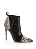 Gucci Daisy Leather & Snakeskin Ankle Boots