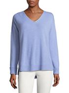 Cashmere Saks Fifth Avenue Cashmere Ribbed Sleeve Top