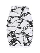 Balmain High Waist Marble Intarsia Skirt