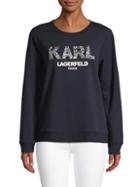 Karl Lagerfeld Paris Beaded Logo Sweatshirt