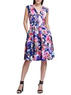 Donna Karan Floral Fit-and-flare Dress