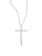 Effy Diamond & 14k White Gold Cross Pendant Necklace