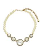 Heidi Daus Faux Pearl Round Station Necklace