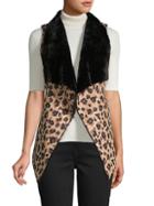 Renvy Reversible Faux Shearling And Faux Suede Leopard-print Vest