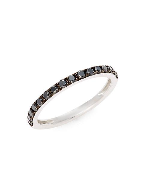 Effy 14k White Gold Black Diamond Ring