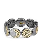 John Hardy Moon Phase Hammered 18k Yellow Gold & Black Rhodium-plated Sterling Silver Link Bracelet
