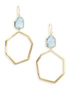 Ippolita Modern Rock Candy Blue Topaz & 18k Yellow Gold Geometric Drop Earrings