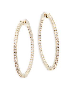 Saks Fifth Avenue Crystal Hoop Earrings/1.75