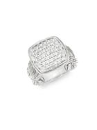 John Hardy Classic Chain Sterling Silver & Diamond Cocktail Ring