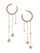Eye Candy La Luxe Celestial Goldtone & Crystal Moon Drop Earrings