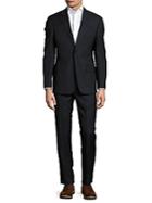 Armani Collezioni Solid Wool Textured Suit