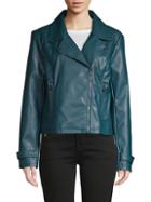 Laundry By Shelli Segal Notched Faux Leather Moto Jacket