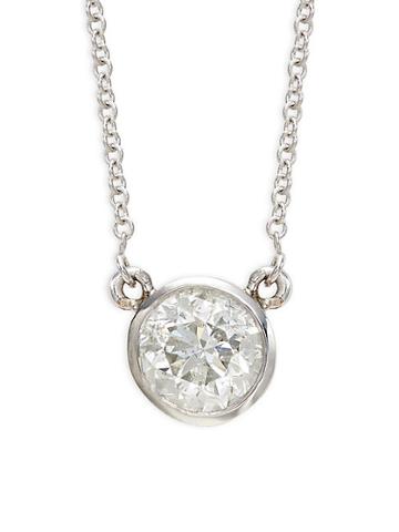 Diana M Jewels 18k White Gold & 1.00 Tcw Diamond Pendant Necklace