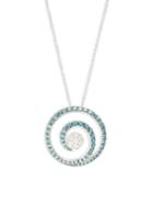 Effy 14k White Gold & Diamonds Circle Pendant Necklace