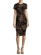 Theia Embroidered Floral Dress