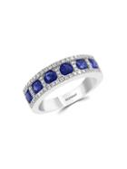 Effy Royale Bleu 14k White Gold Sapphire & Diamond Ring