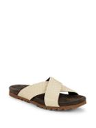 Brunello Cucinelli Crisscross Leather Slip-on Sandals