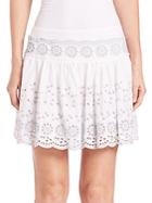 See By Chlo Floral Embroidered Cotton Skirt