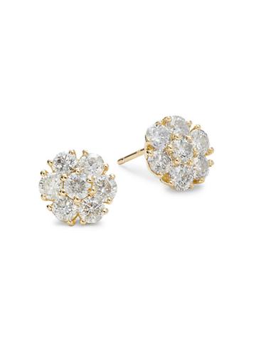 Diana M Jewels 18k Yellow Gold & Diamond Stud Earrings