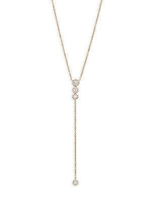 Saks Fifth Avenue Diamond And 14k Rose Gold Y-necklace