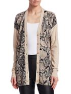 Saks Fifth Avenue Collection Snakeskin Print Cashmere Cardigan