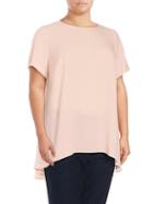 Vince Camuto Solid Flared Hi-lo Top