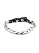 Thompson Of London Stainless Steel & Leather Chain Bracelet