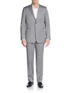 Saks Fifth Avenue Regular-fit Tonal Striped Wool & Silk Suit