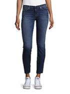 Hudson Frayed-trim Ankle-length Jeans