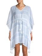 Beach Lunch Lounge Striped Tie-front Cover-up